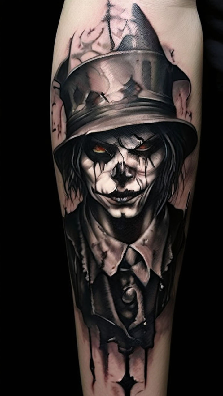 Evil Clown Tattoo