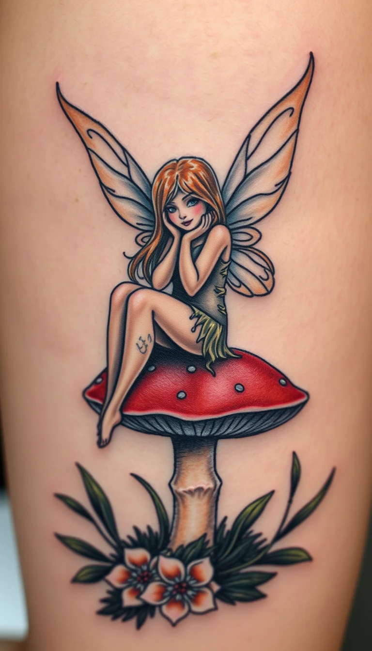 fairy tat on toadstool