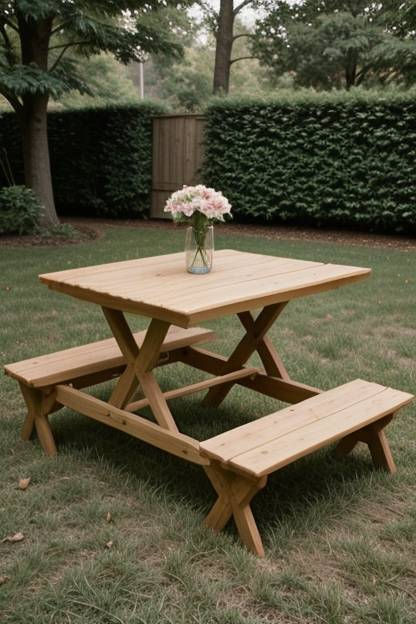 Foldable picnic table